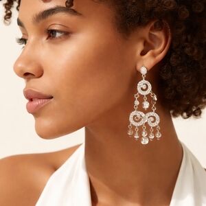 Sterling Silver CZ chandelier earrings 🆕